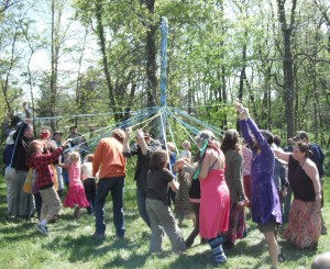 Sandhill celebrated their 39th anniversary with a May pole, potluck, pond jump and contra dance. Many Rabbits were in attendance.