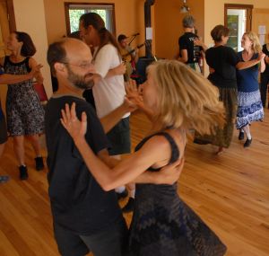 Contra dancing at Dancing Rabbit