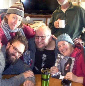 A coffee klatch of savory characters. Photo by Alline.