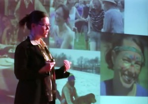 Ma'ikwe presenting her Tedx Talk at Carleton College.