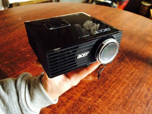 Pocket projector! Isn't technology amazing? Photo by Nik.