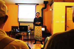 Also this week, Sharon gave a slideshow presentation of her trip to Africa, followed by music and baobob fruit sampling. Photo by Illly.