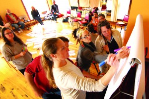 This is what a Dancing Rabbit Village Economics Summit looks like! Photo by Illly.
