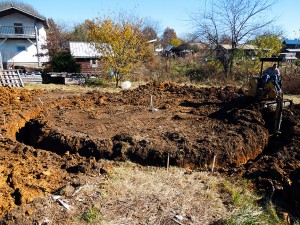 Excavating a round foundation for Hassan's latest building project. Photo by Hassan.
