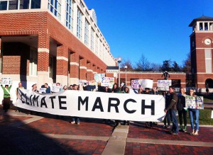 Rabbits joined the Climate March last Friday, marching from Truman University to Kirksville town square and back again. Photo by Ma'ikwe.