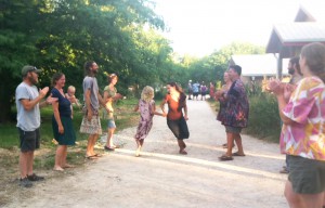 There was contra dancing in the street for Cob's birthday! Photo by Kate Purdy.
