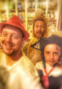 Vick, Hassan and Max mug it up at Toren's surprise birthday party. Photo by Javi.