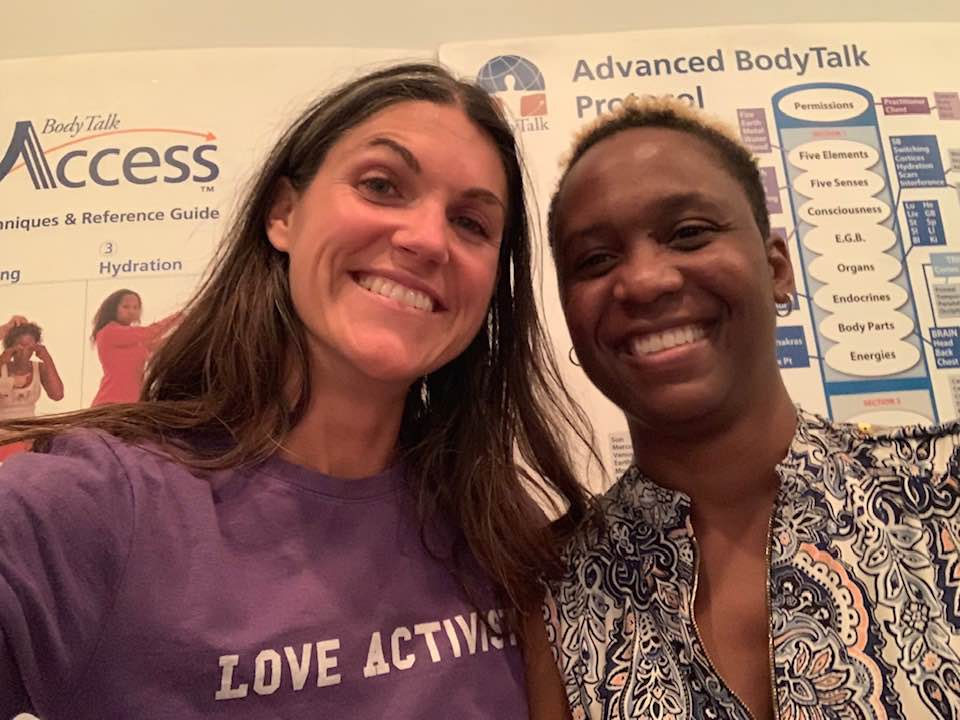 Angela, with one of her Body Talk students.